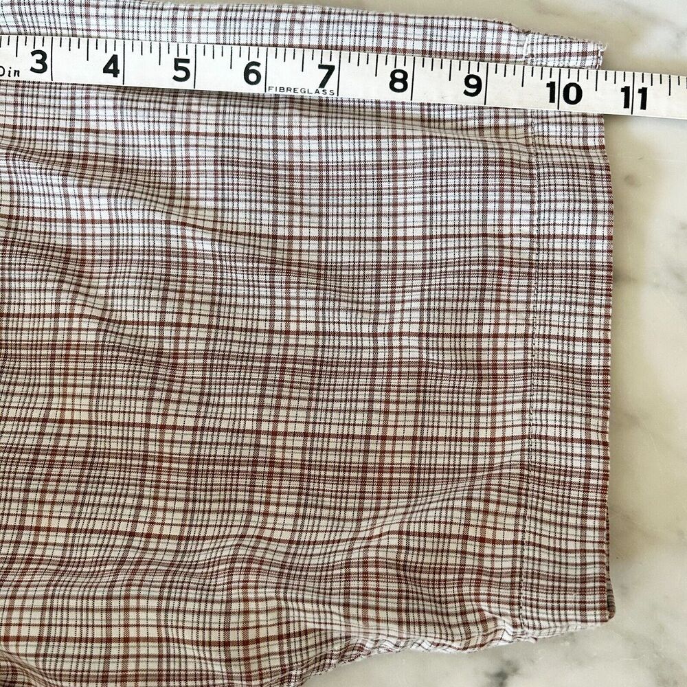 The North Face Plaid Camp Shirt Men's XL White Brown Button-Front Short Sleeve - Picture 8 of 9
